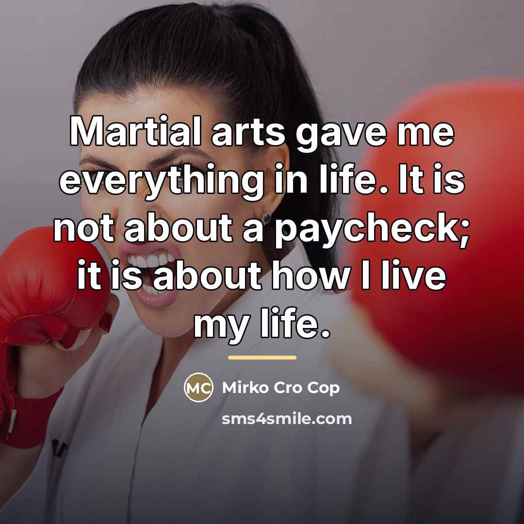 “Martial arts gave me everything in life. It is not…” quote by Mirko Cro Cop