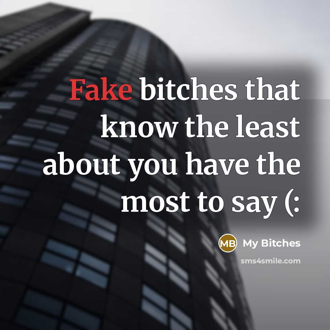 “Fake bitches that know the least about you have the most to say (:” quote by My Bitches