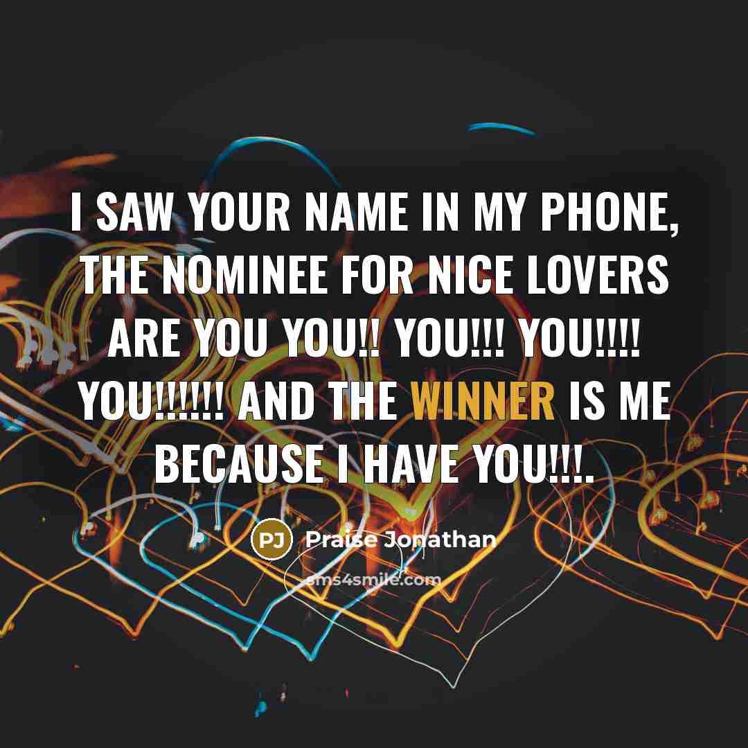 “I saw your name in my phone, the nominee for…” quote by Praise Jonathan