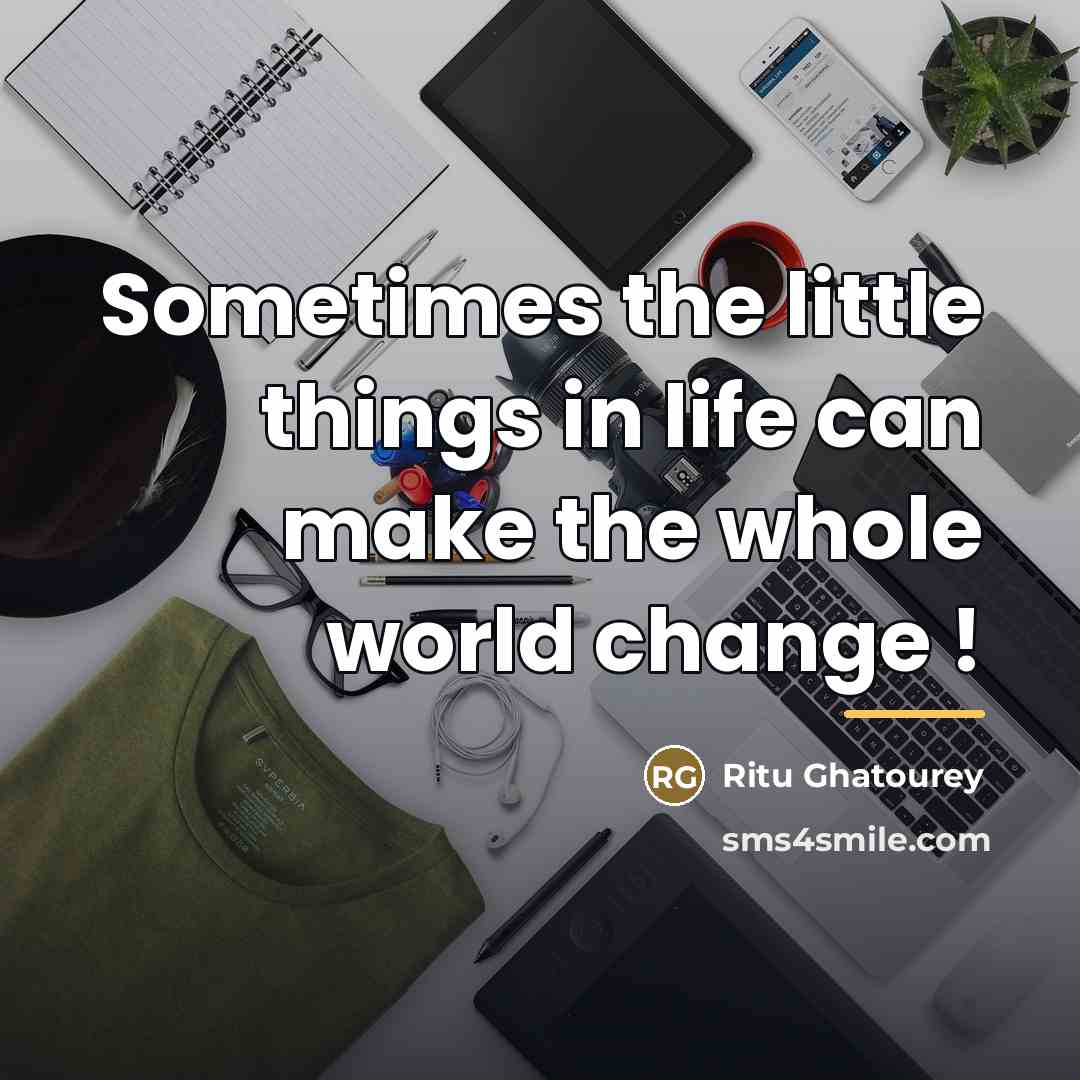 “Sometimes the little things in life can make the whole…” quote by Ritu Ghatourey
