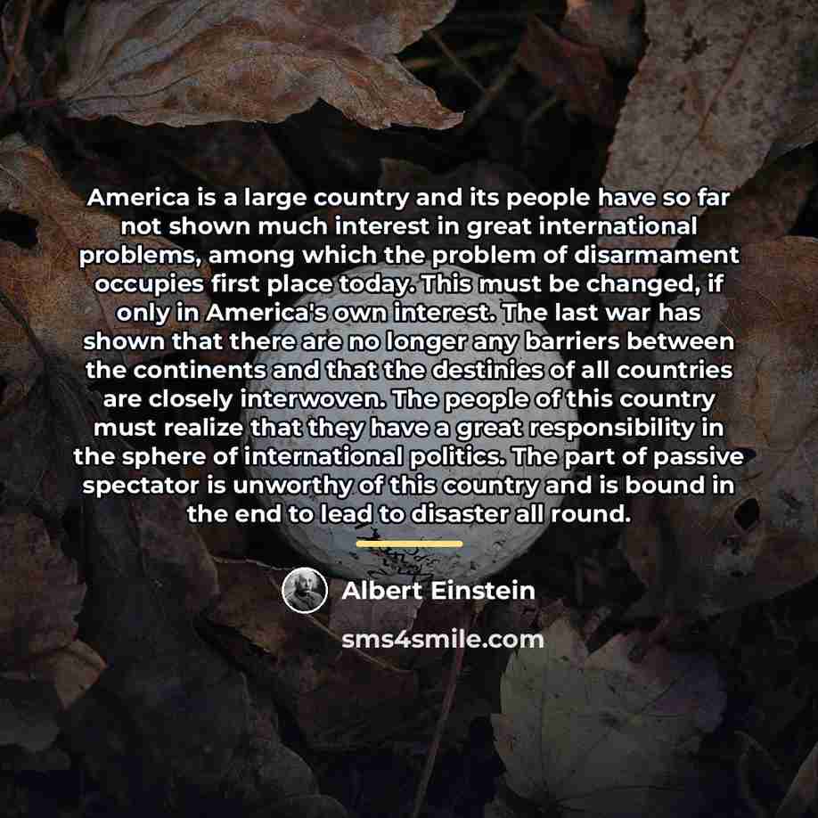 “America is a large country and its people have so…” quote by Albert Einstein