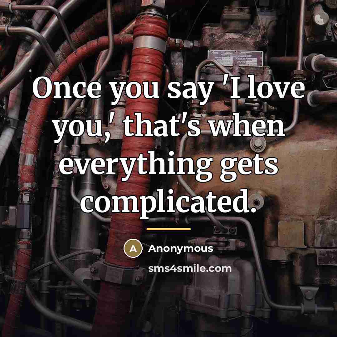 “Once you say 'I love you,' that's when everything gets…” quote by Anonymous