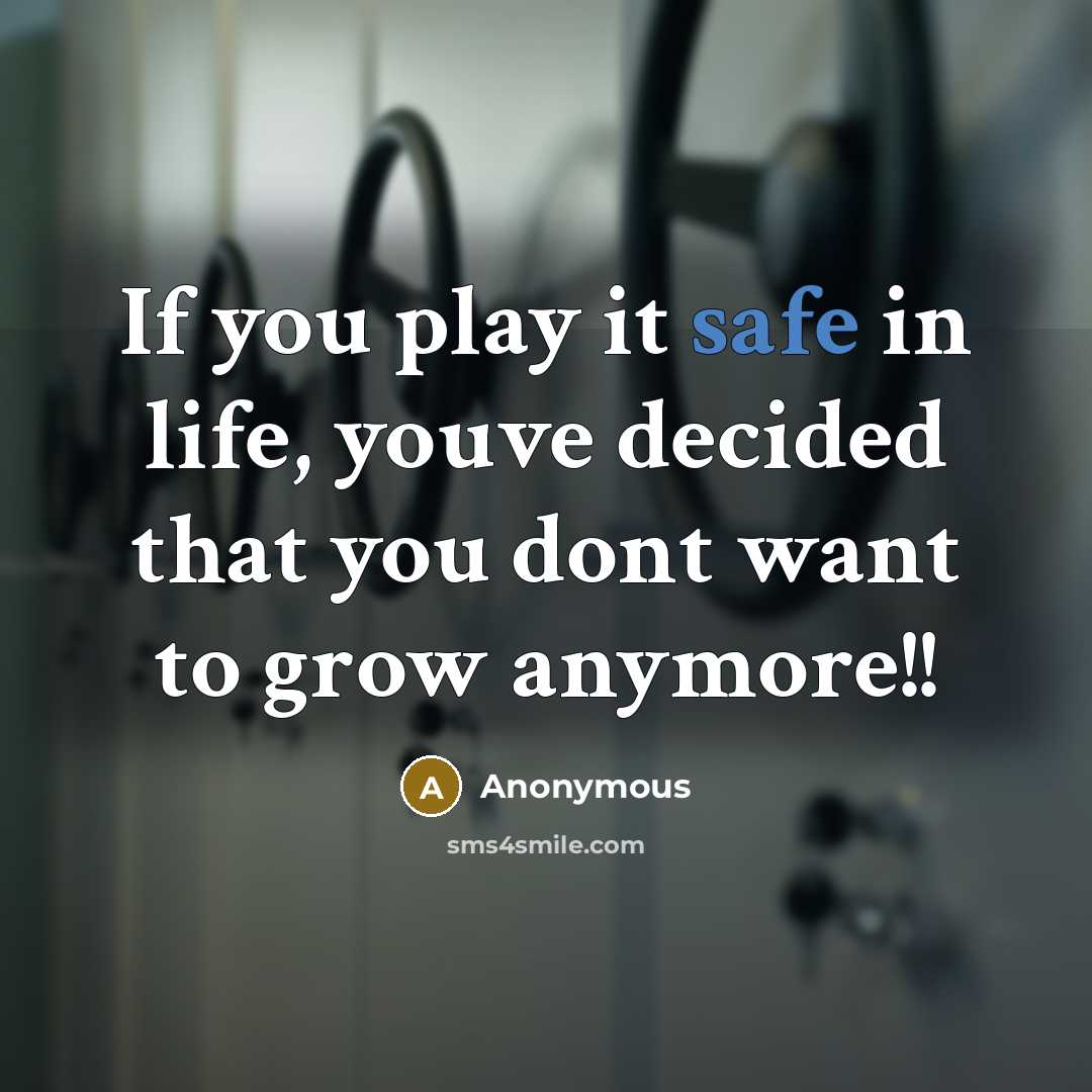 “If you play it safe in life, youve decided that…” quote by Anonymous