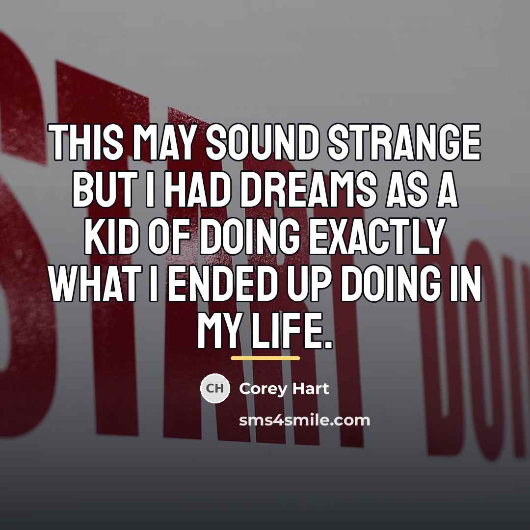 “This may sound strange but I had dreams as a…” quote by Corey Hart