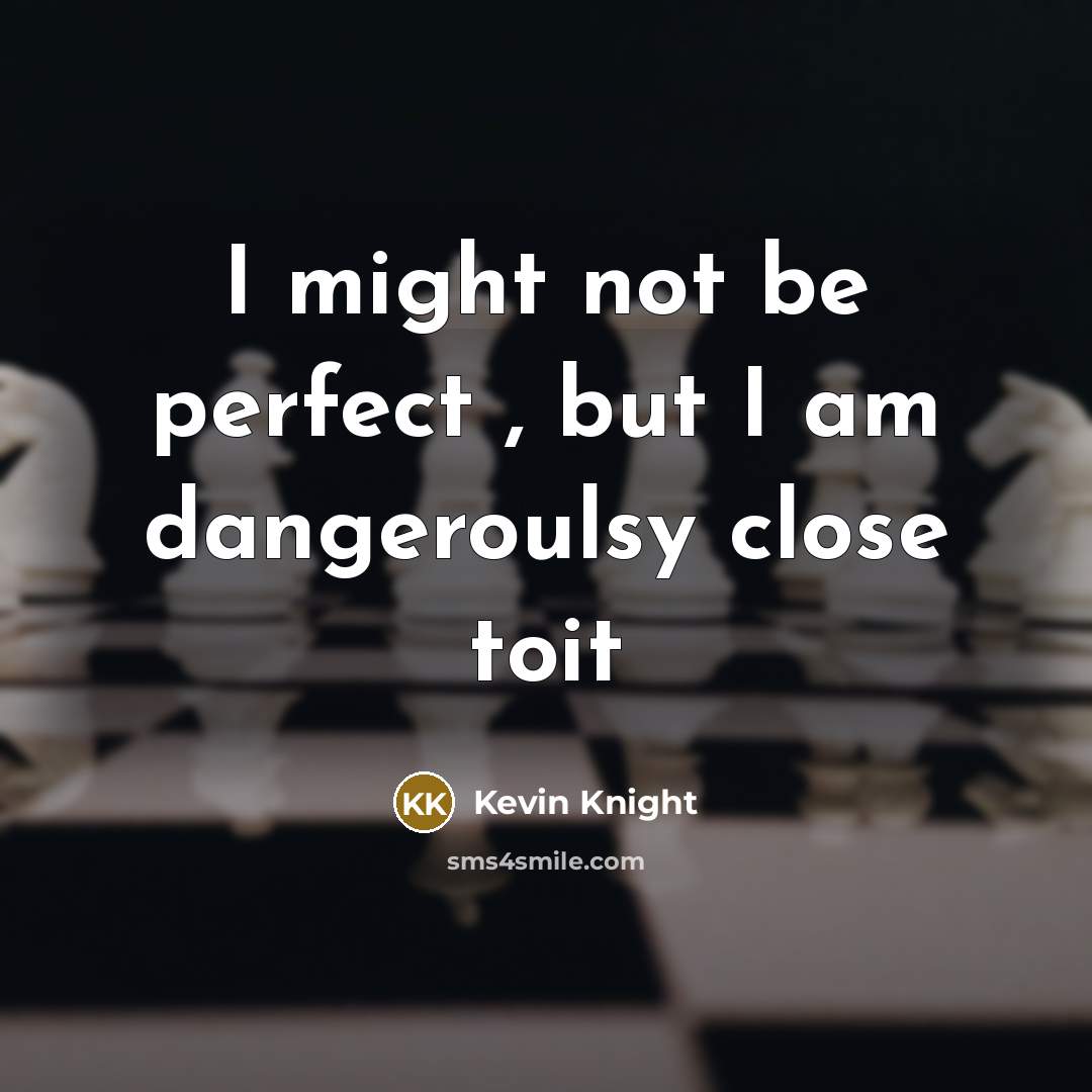 “I might not be perfect , but I am dangeroulsy…” quote by Kevin Knight