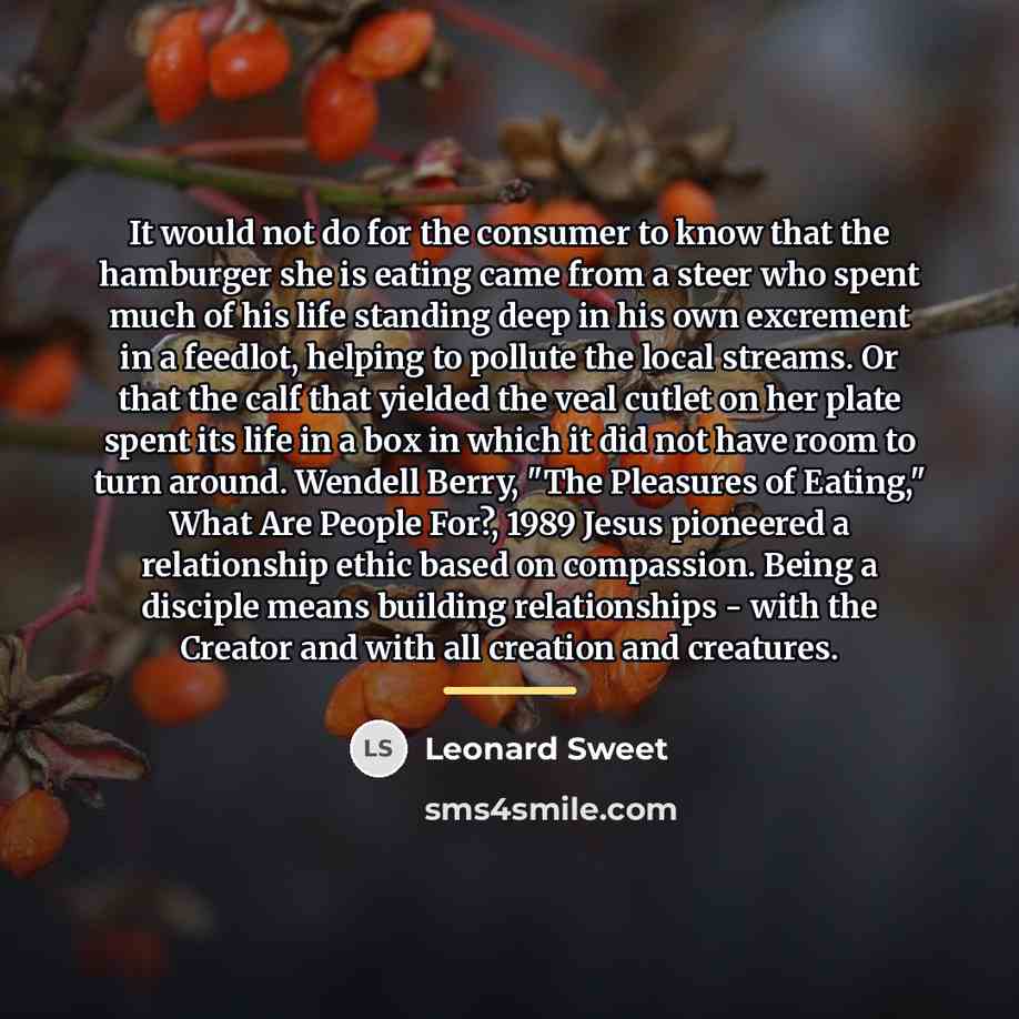 “It would not do for the consumer to know that…” quote by Leonard Sweet