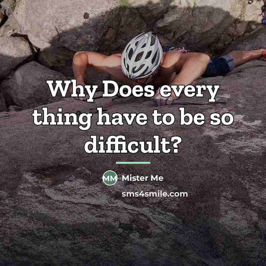 “Why Does every thing have to be so difficult?…” quote by Mister Me