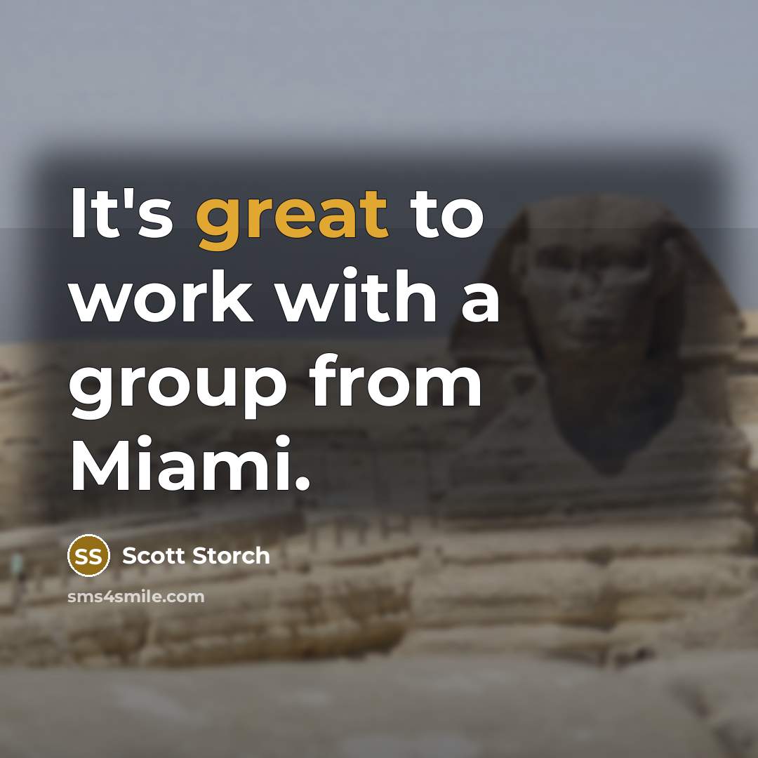 “It's great to work with a group from Miami.…” quote by Scott Storch
