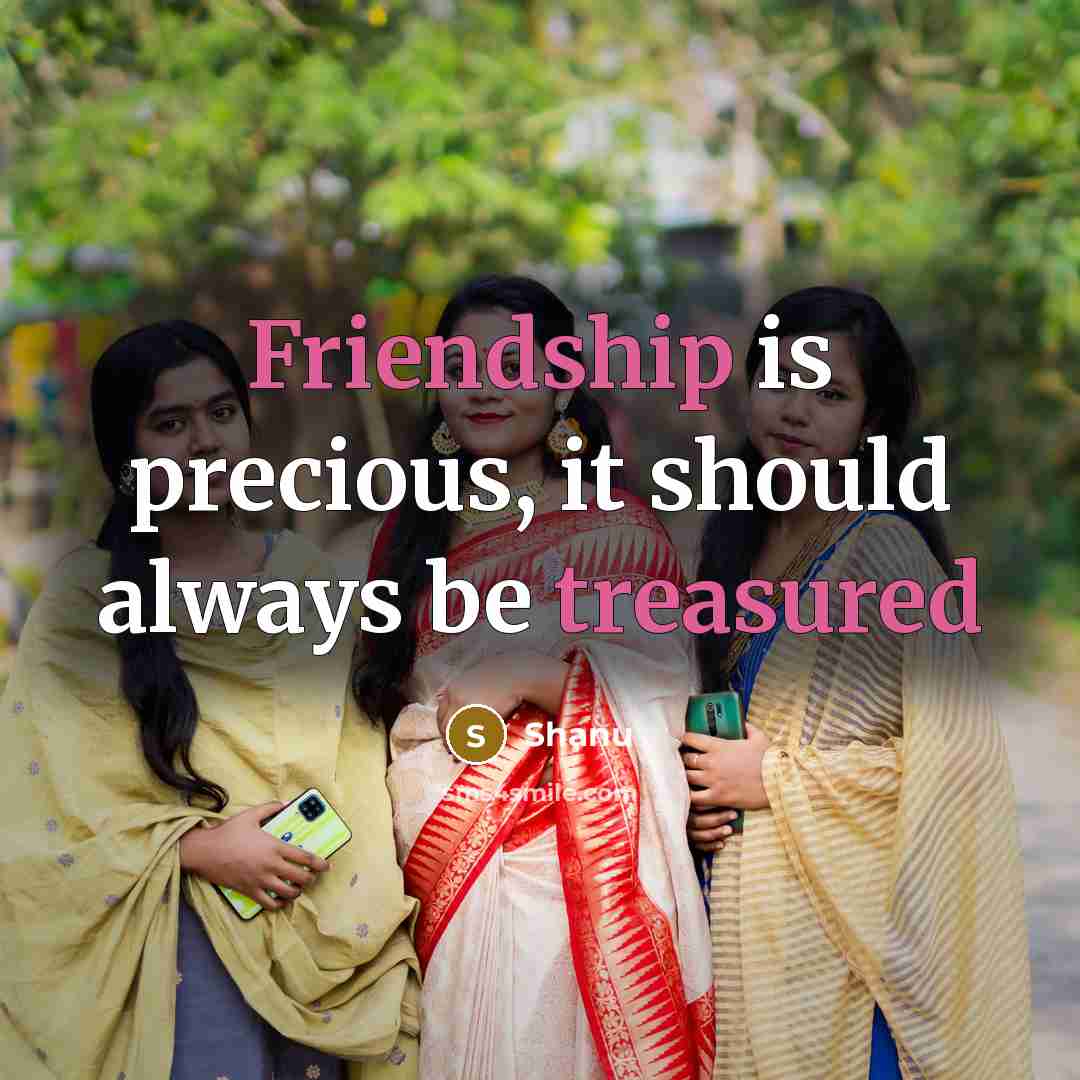 “Friendship is precious, it should always be treasured” quote by Shanu