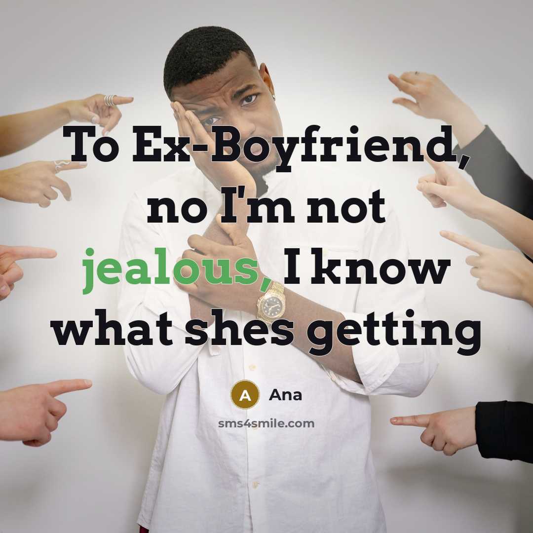“To Ex-Boyfriend, no I'm not jealous, I know what shes…” quote by Ana