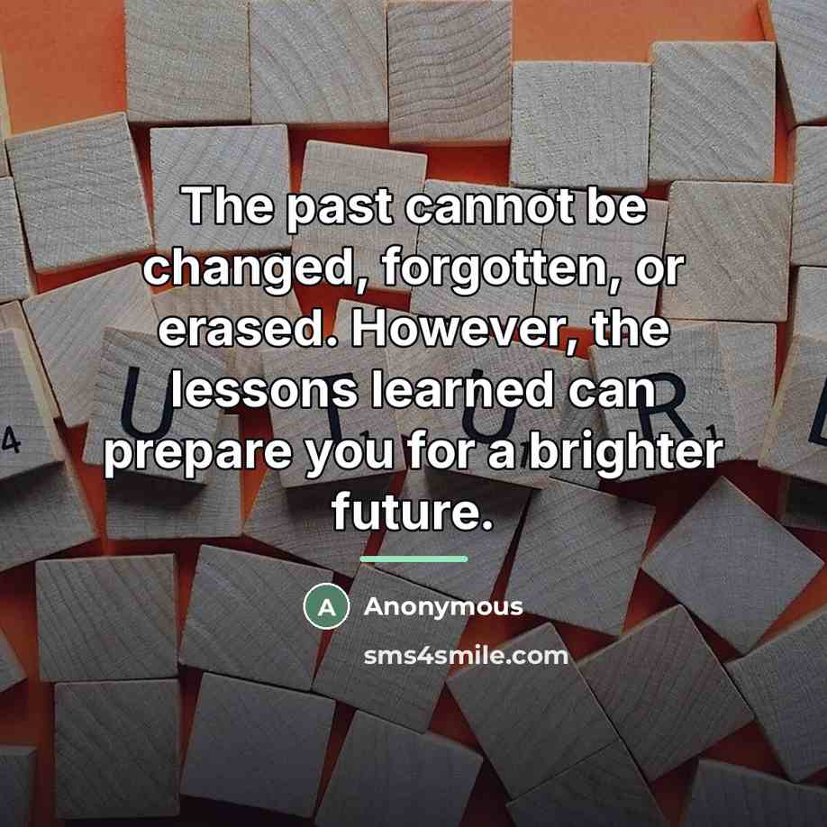 “The past cannot be changed, forgotten, or erased. However, the…” quote by Anonymous