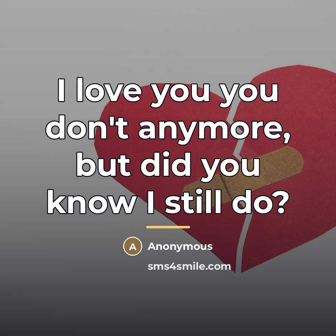 “I love you you don't anymore, but did you know…” quote by Anonymous
