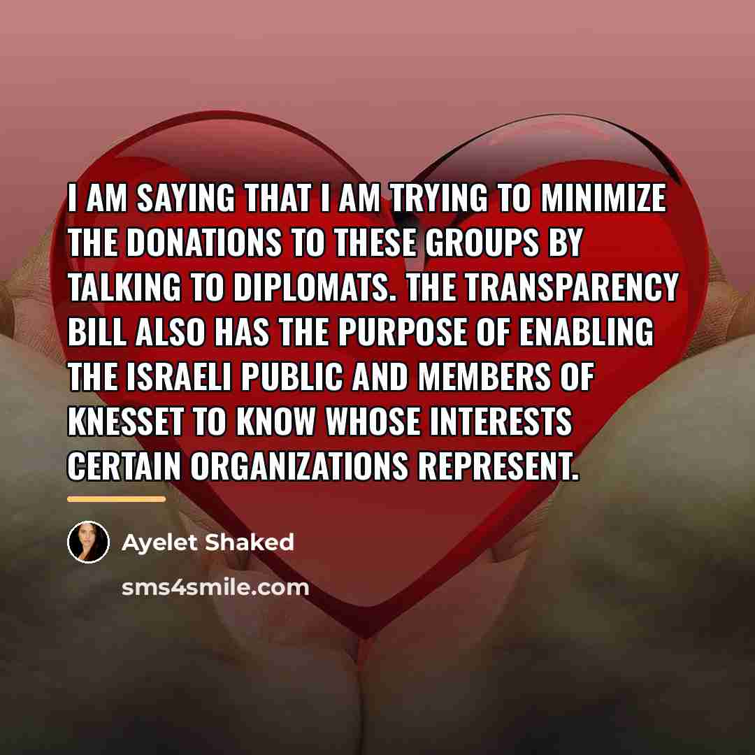 “I am saying that I am trying to minimize the…” quote by Ayelet Shaked