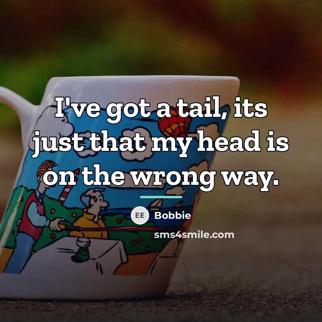 “I've got a tail, its just that my head is…” quote by Bobbie