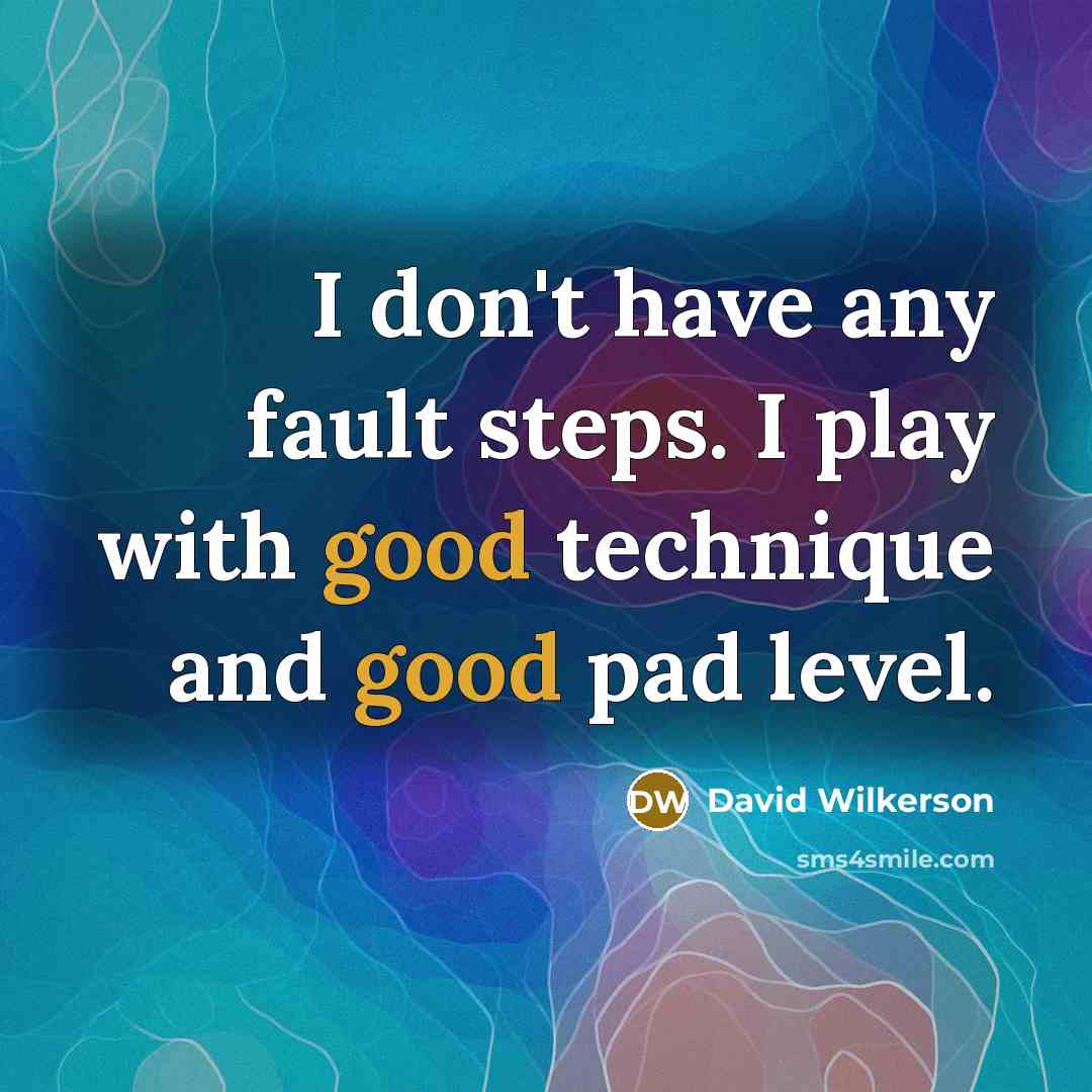 “I don't have any fault steps. I play with good…” quote by David Wilkerson