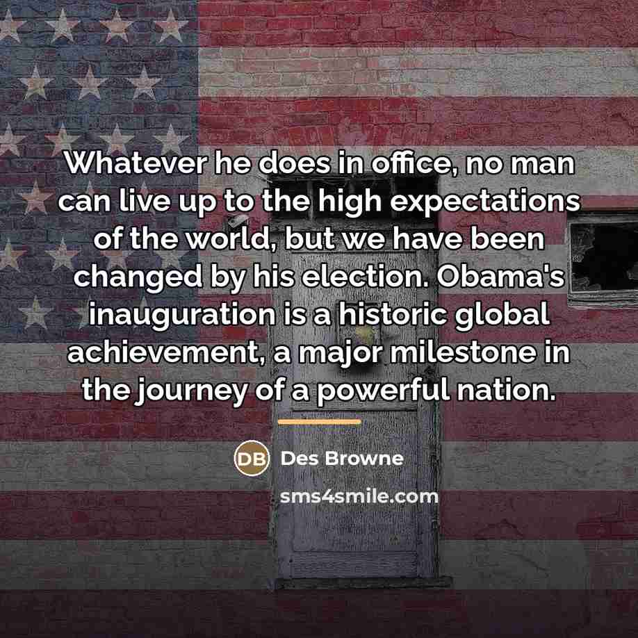 “Whatever he does in office, no man can live up…” quote by Des Browne