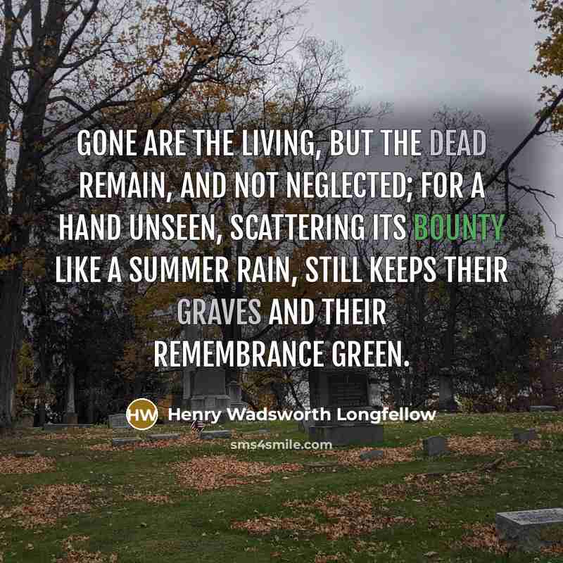 “Gone are the living, but the dead remain, And not…” quote by Henry Wadsworth Longfellow