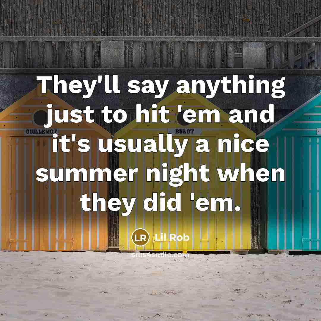 “They'll say anything just to hit 'em and it's usually a nice summer night when they did 'em.” quote by Lil Rob
