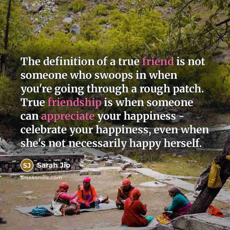 “The definition of a true friend is not someone who…” quote by Sarah Jio