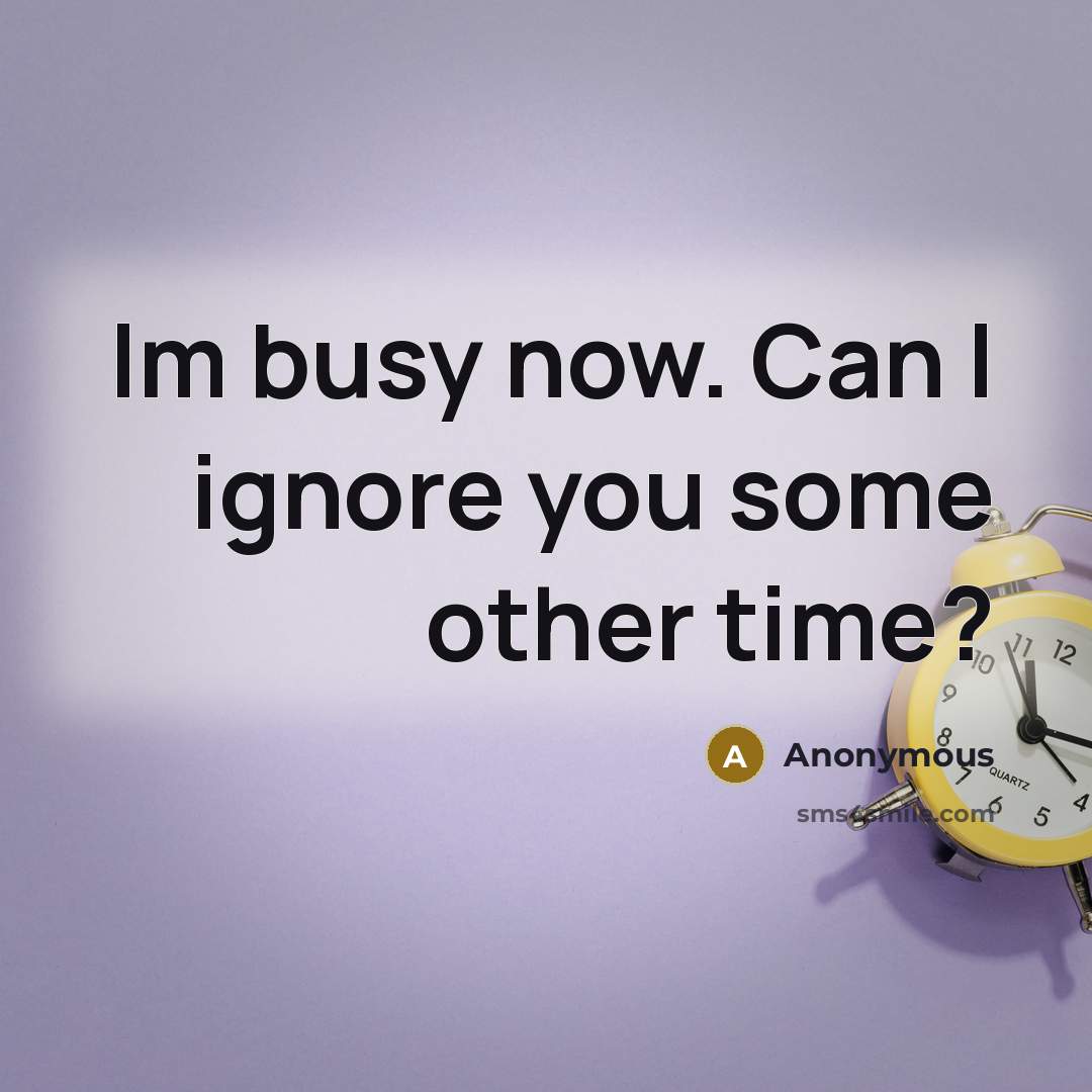 “Im busy now. Can I ignore you some other time?…” quote by Anonymous