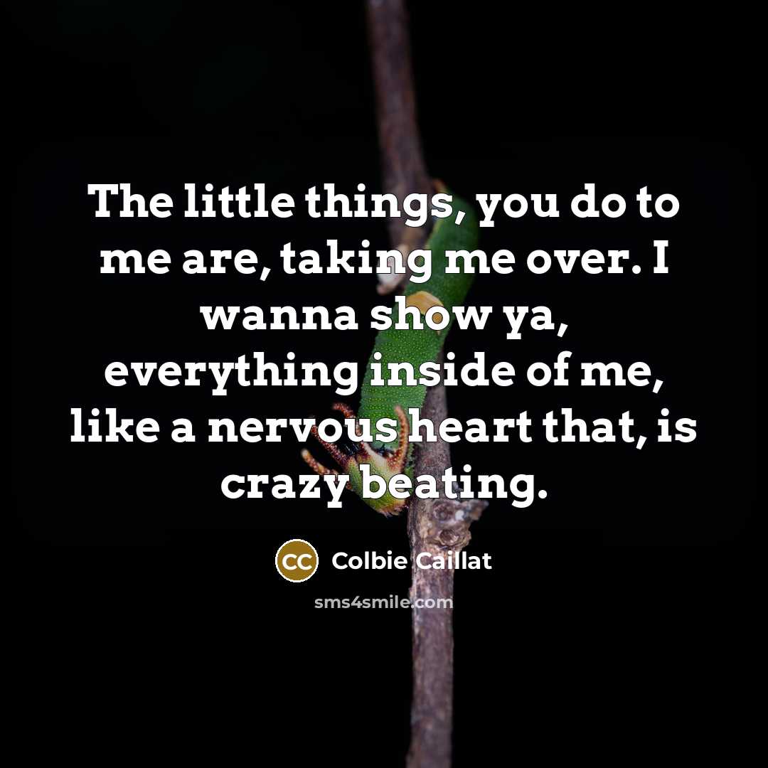 “The little things, you do to me are, taking me…” quote by Colbie Caillat