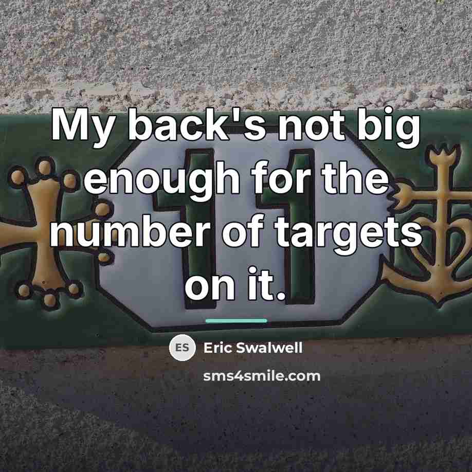 “My back's not big enough for the number of targets…” quote by Eric Swalwell