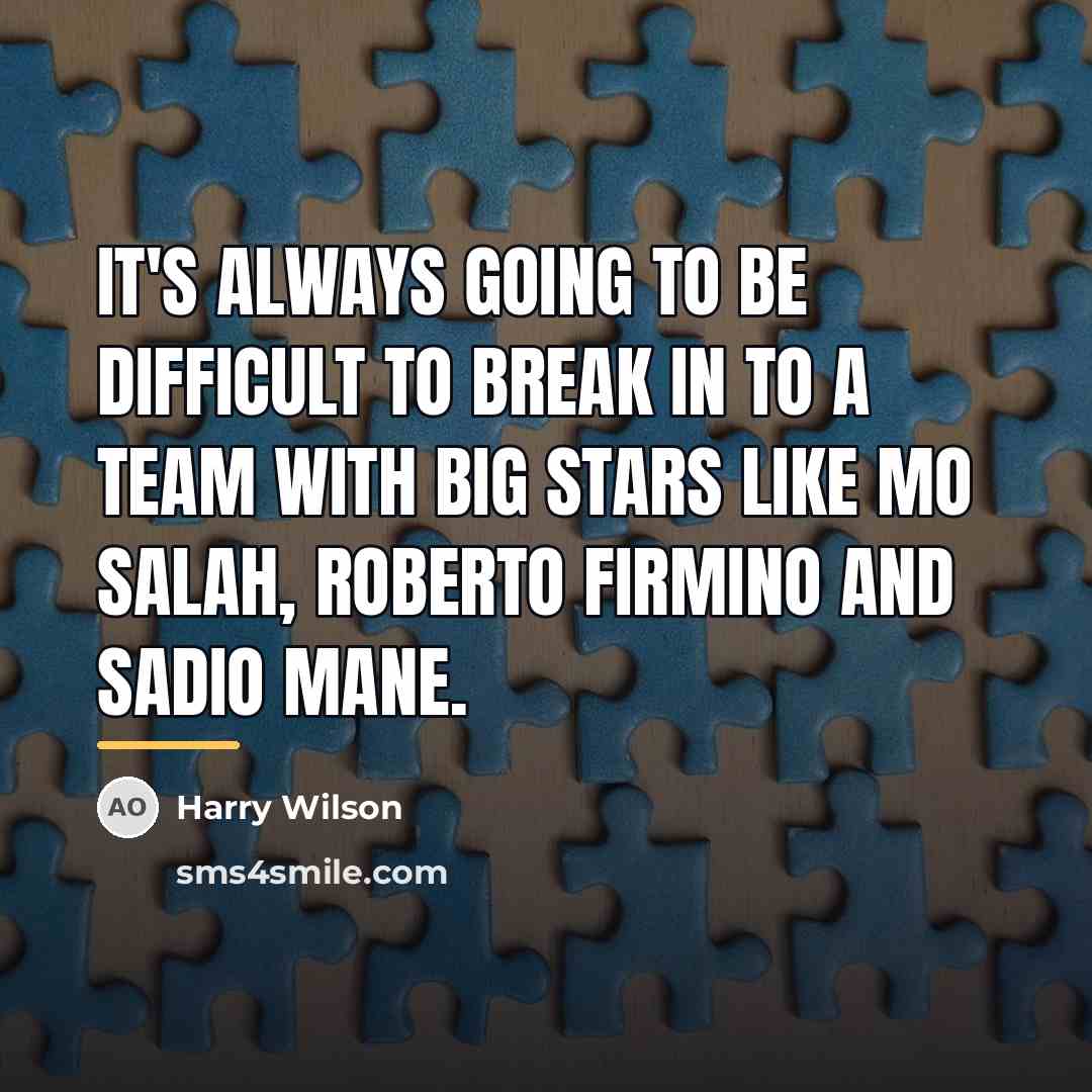 “It's always going to be difficult to break in to…” quote by Harry Wilson