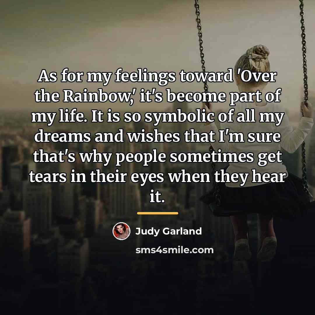“As for my feelings toward 'Over the Rainbow,' it's become…” quote by Judy Garland