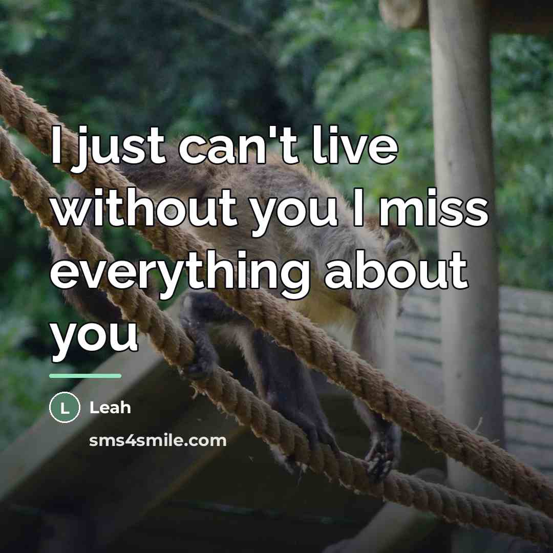 “I just can't live without you I miss everything about…” quote by Leah