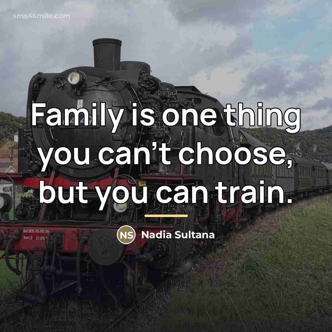 “Family is one thing you can't choose, but you can…” quote by Nadia Sultana