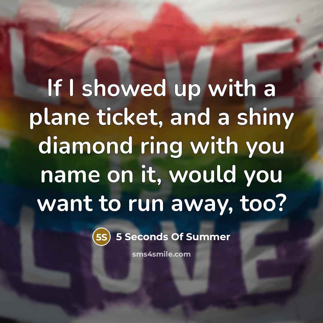 “If I showed up with a plane ticket, and a…” quote by 5 Seconds Of Summer