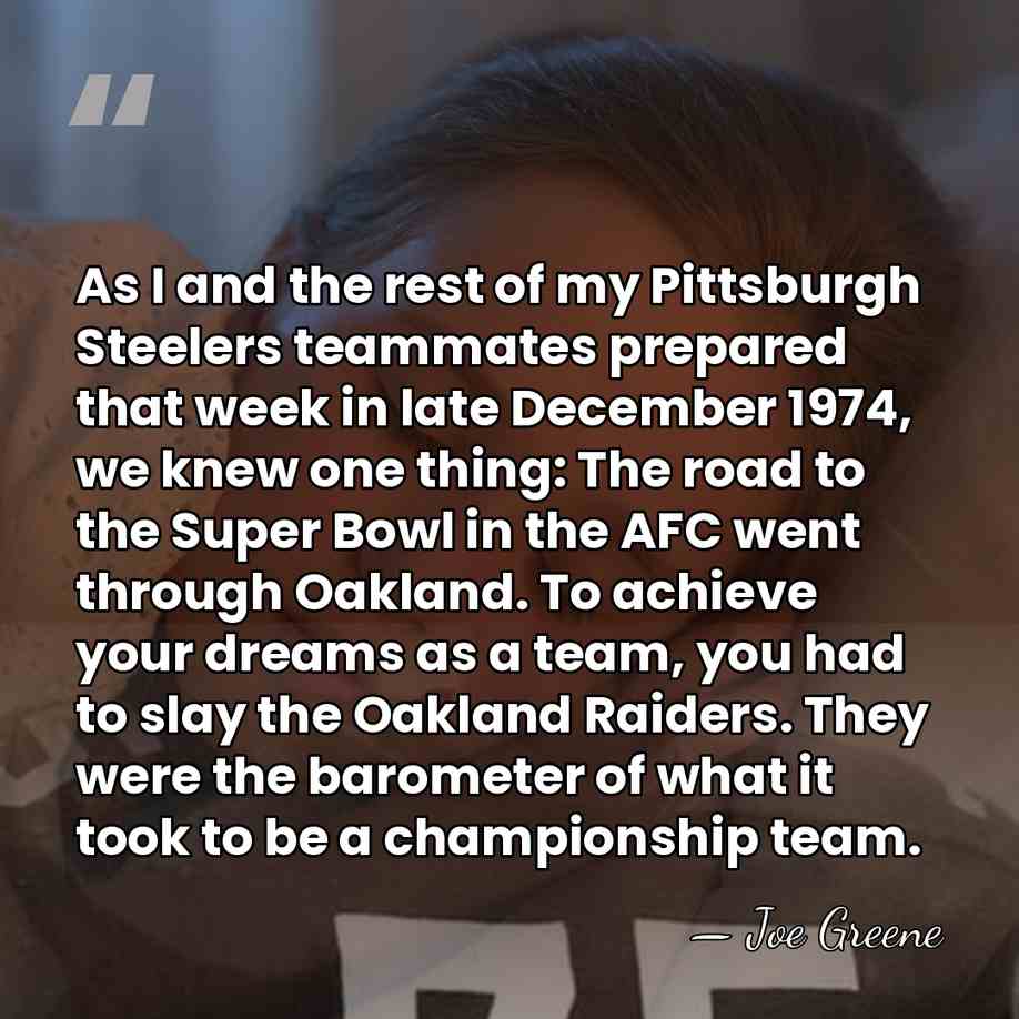 As I and the rest of my Pittsburgh Steelers teammates prepared that&hellip; - Joe Greene