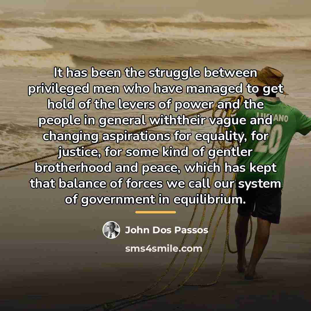 “It has been the struggle between privileged men who have…” quote by John Dos Passos
