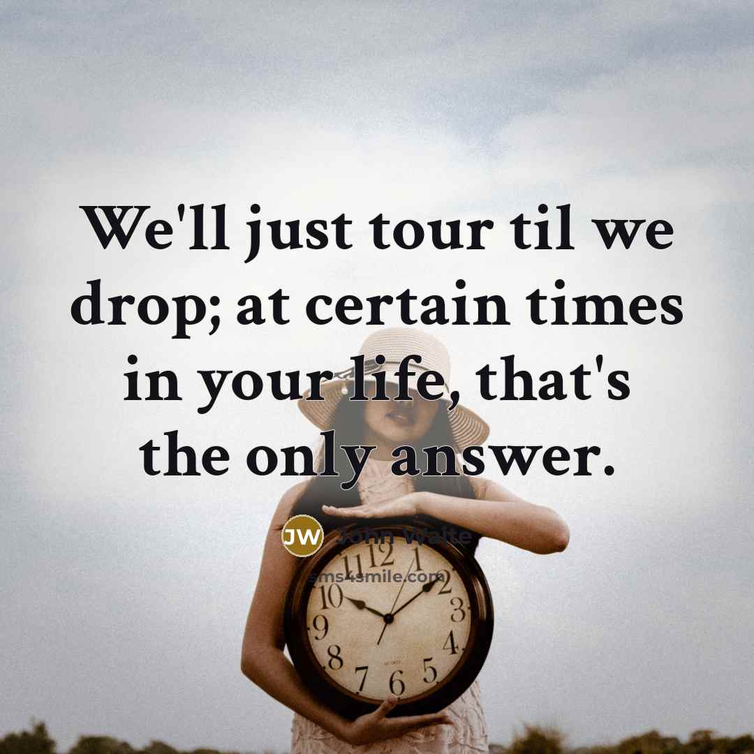 “We'll just tour til we drop; at certain times in…” quote by John Waite