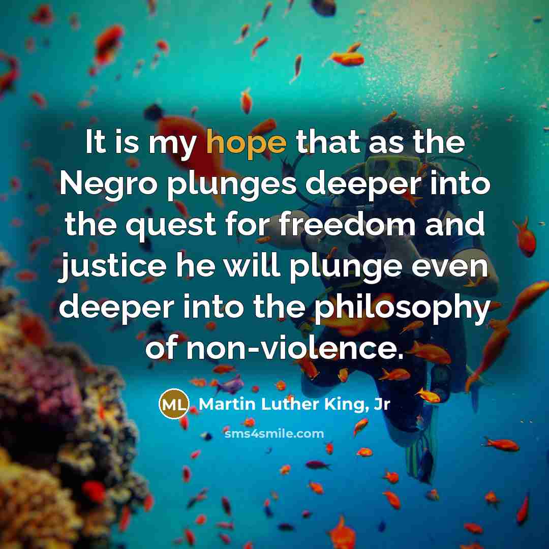 “It is my hope that as the Negro plunges deeper…” quote by Martin Luther King, Jr