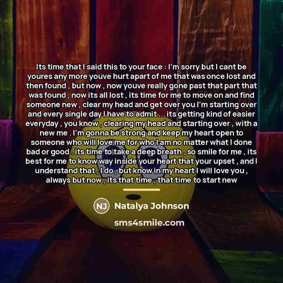 “Its time that I said this to your face :…” quote by Natalya Johnson