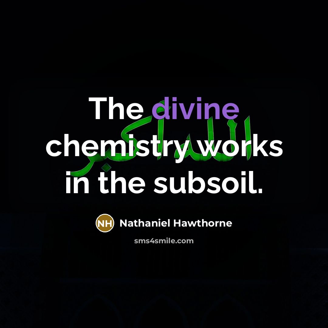 “The divine chemistry works in the subsoil.…” quote by Nathaniel Hawthorne