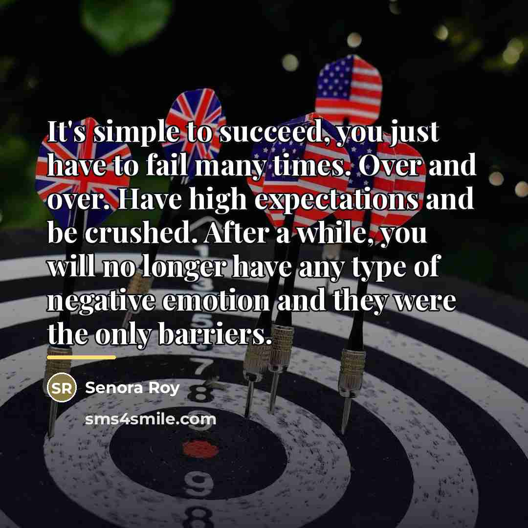 “It's simple to succeed, you just have to fail many…” quote by Senora Roy