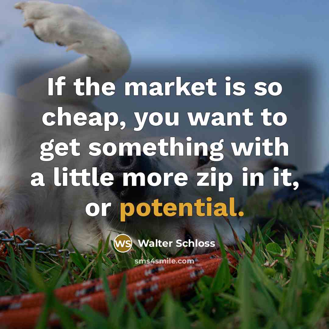 “If the market is so cheap, you want to get…” quote by Walter Schloss
