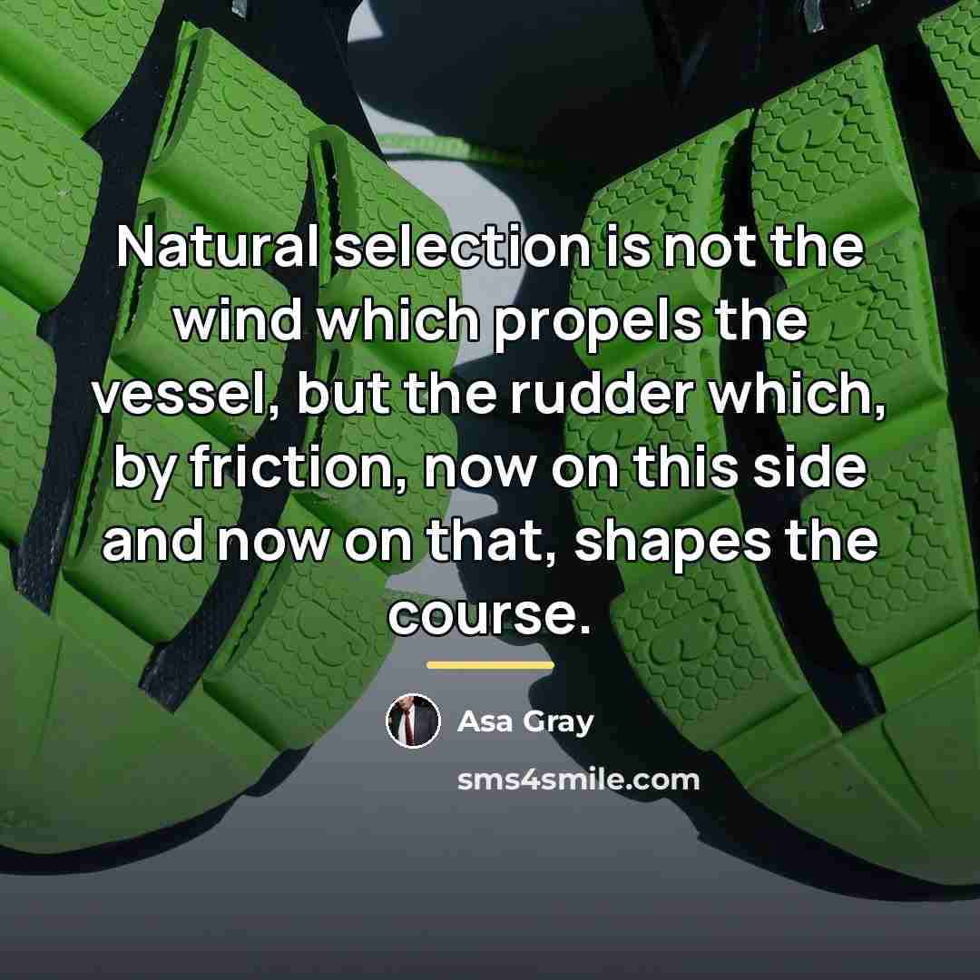 “Natural selection is not the wind which propels the vessel,…” quote by Asa Gray