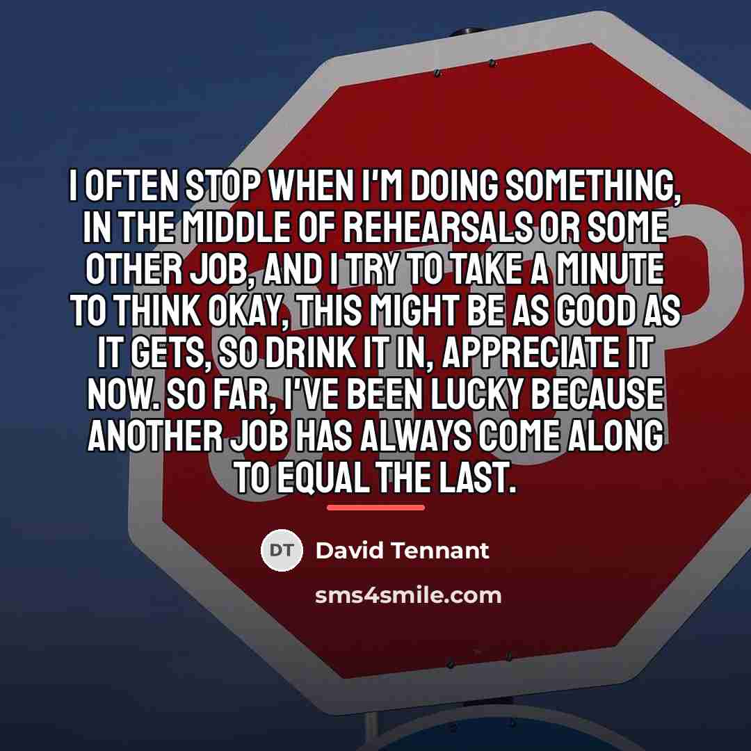 “I often stop when I'm doing something, in the middle…” quote by David Tennant