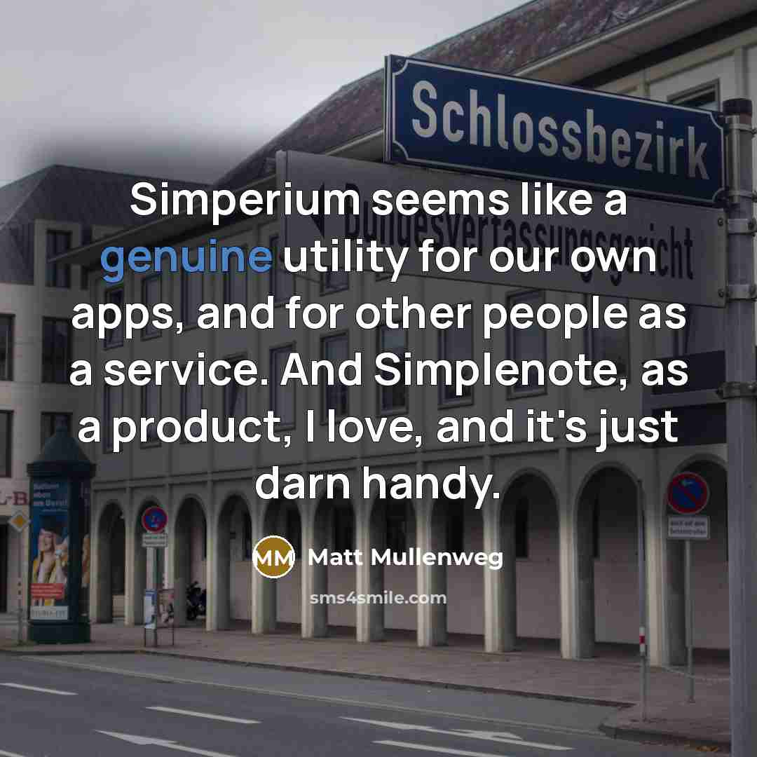 “Simperium seems like a genuine utility for our own apps,…” quote by Matt Mullenweg
