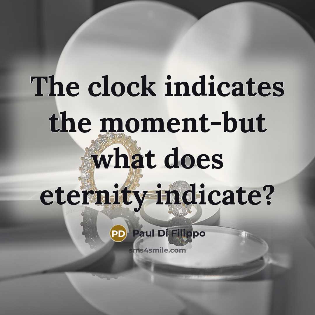 “The clock indicates the moment-but what does eternity indicate?…” quote by Paul Di Filippo