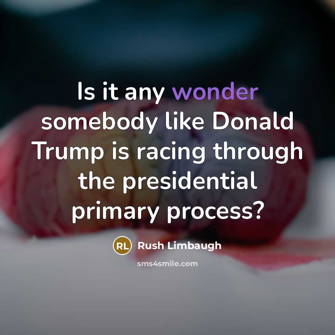“Is it any wonder somebody like Donald Trump is racing…” quote by Rush Limbaugh