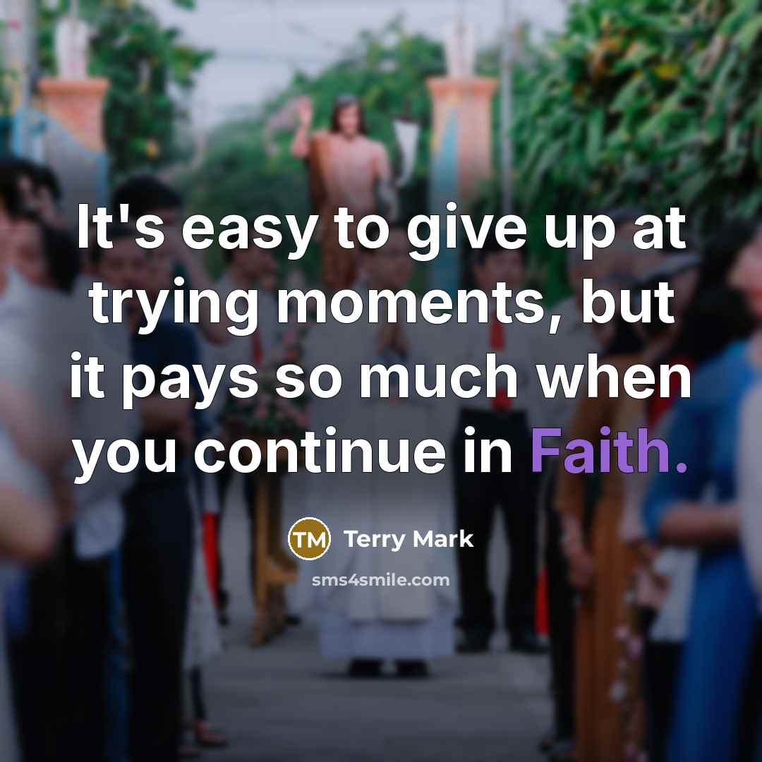 “It's easy to give up at trying moments, but it…” quote by Terry Mark