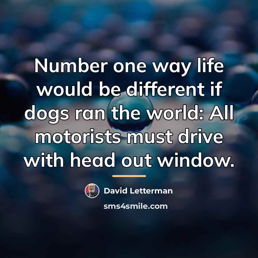 “Number one way life would be different if dogs ran…” quote by David Letterman