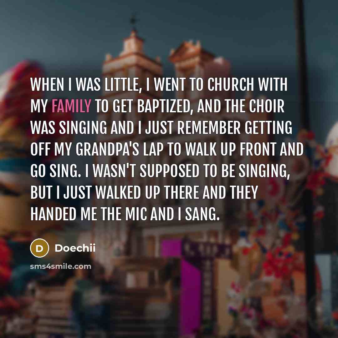 “When I was little, I went to church with my…” quote by Doechii
