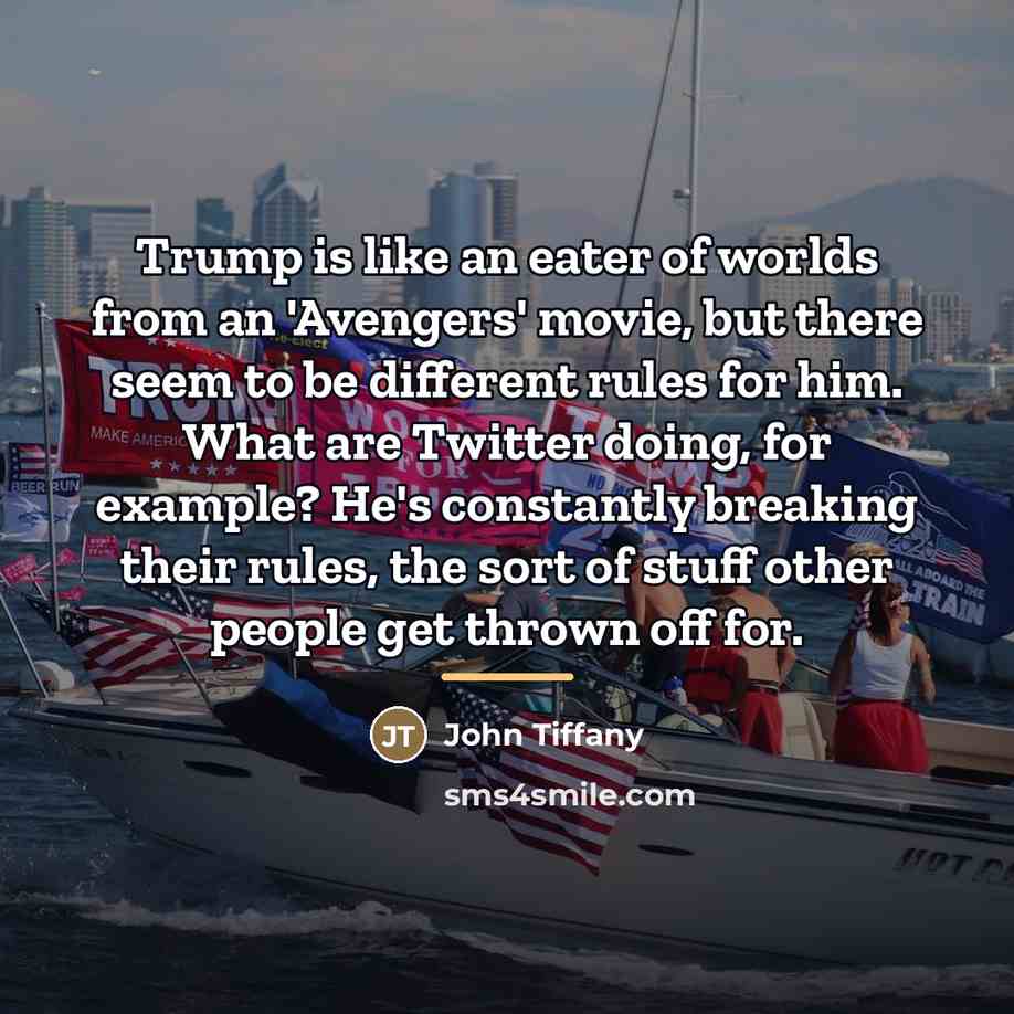 “Trump is like an eater of worlds from an 'Avengers'…” quote by John Tiffany