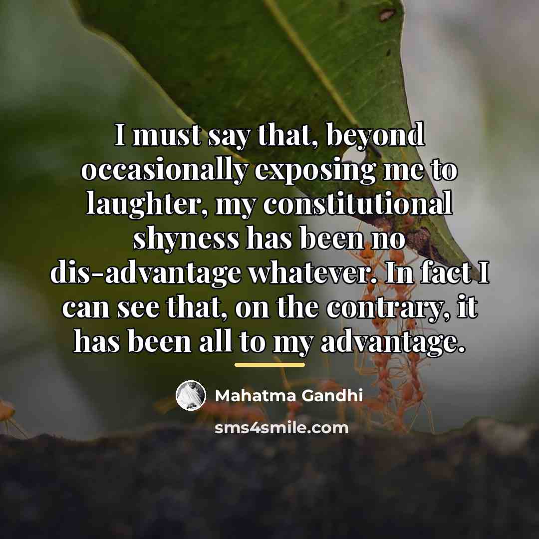 “I must say that, beyond occasionally exposing me to laughter,…” quote by Mahatma Gandhi