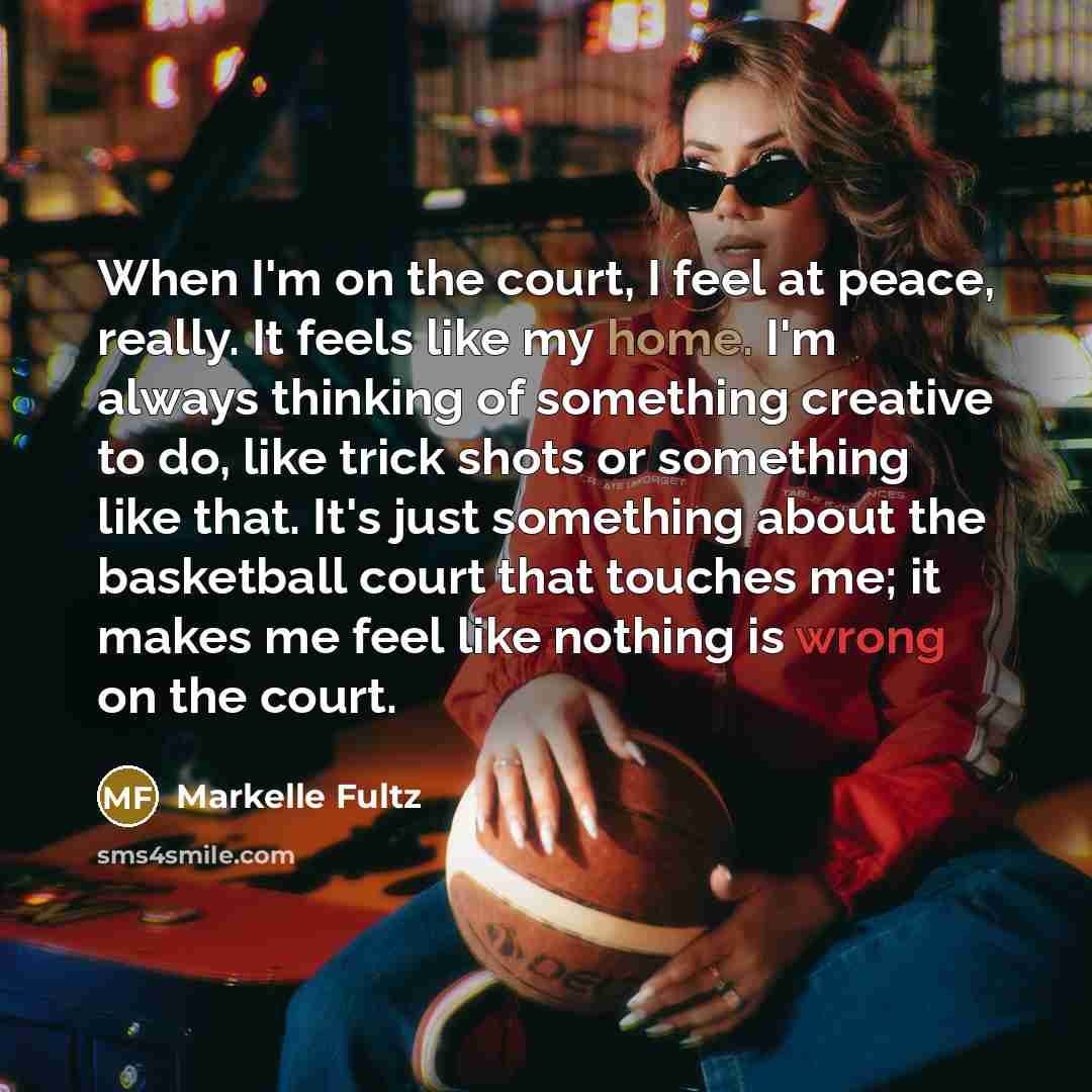 “When I'm on the court, I feel at peace, really.…” quote by Markelle Fultz